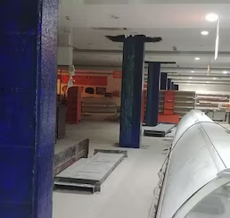 FRP karbon fiber ile güçlendirilmiş kolonların yapı içerisindeki genel görünümü